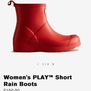 Hunter Women's Red Short Rain Boots